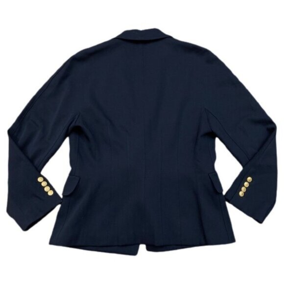 VTG Escada Wool Blazer Coat Jacket 10 / 40 Margaretha Ley Blue Gold Lined 80s - Picture 11 of 16